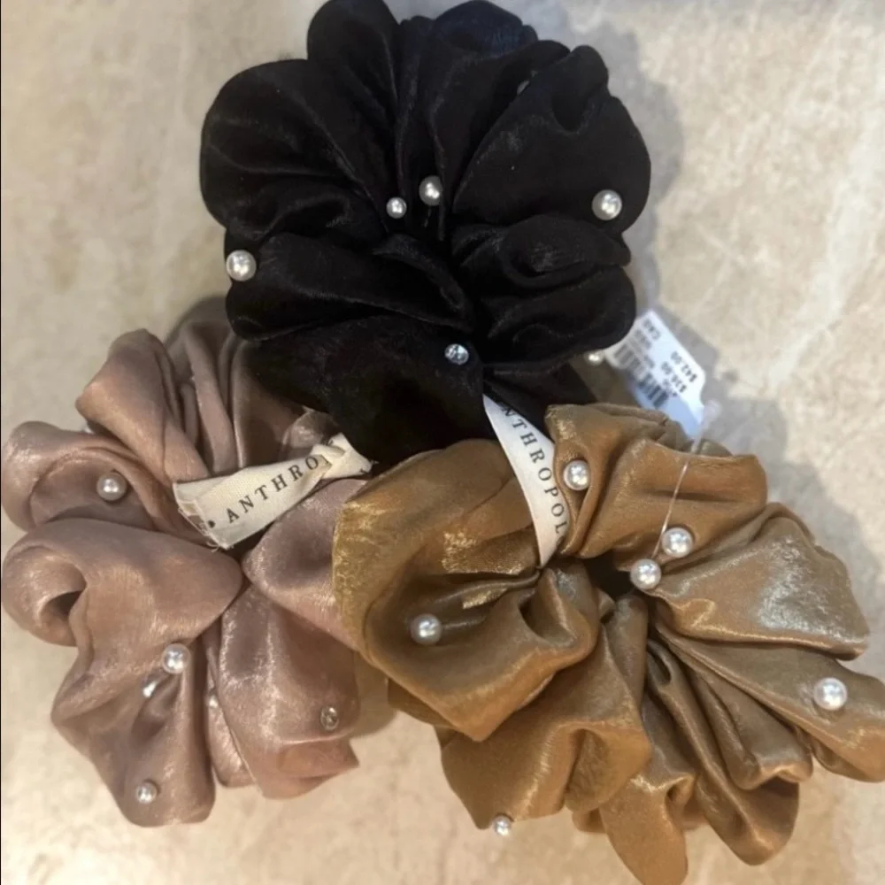 Anthropologie Pearl Scrunchies